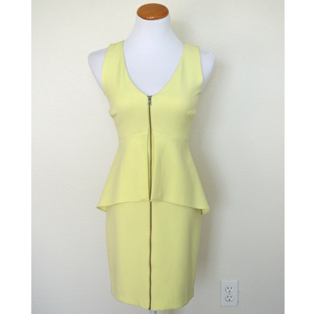 BCBGMaxAzria VIC Peplum Sheath Dress Citrine